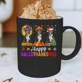 Boston Terrier Dog Halloween Christmas Hallothanksmas Men Women Kids Graphic Print Coffee Mug, novelty gifts, funny gifts