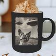 Boston Terrier Dog UFO Alien Extraterrestrial Selfie Graphic Print Coffee Mug, novelty gifts, funny gifts