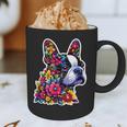 Boston Terrier Floral Vintage Dog Mom Distressed Men Women Kids Graphic Print Coffee Mug, novelty gifts, funny gifts