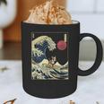 Boston Terrier Japanese Kanagawa Wave Surf Dog Graphic Print Coffee Mug, novelty gifts, funny gifts