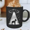 Boston Terrier Mom Dad Dog Alien UFO Graphic Print Coffee Mug, novelty gifts, funny gifts
