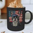 Boston Terrier Patriotic 4th Of July USA American Flag Graphic Print Coffee Mug, novelty gifts, funny gifts