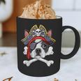 Boston Terrier Pirate T Shirt Jolly Roger Crossbones Skull Graphic Print Coffee Mug, novelty gifts, funny gifts