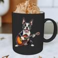 Boston Terrier Playing Guitar Boston Terrier Graphic Print Coffee Mug, novelty gifts, funny gifts