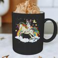 Boston Terrier Riding Unicorn Boys Girls Kids Rainbow Graphic Print Coffee Mug, novelty gifts, funny gifts