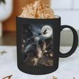 Boston Terrier Selfie Full Moon Flying Witch Halloween Dog Graphic Print Coffee Mug, novelty gifts, funny gifts