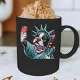 Boston Terrier Selfie Statue Of Liberty 4th Of July American Graphic Print Coffee Mug, novelty gifts, funny gifts
