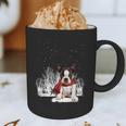 Boston Terrier In The Snow Merry Christmas Winter Graphic Print Coffee Mug, novelty gifts, funny gifts