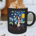 Boston Terrier Starry Night Van Gogh Art Graphic Print Coffee Mug, novelty gifts, funny gifts