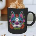 Boston Terrier Sugar Skull Dog Day Of The Dead Graphic Print Coffee Mug, novelty gifts, funny gifts