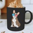 Brindle Boston Terrier Dog Patriotic Shirt USA Flag Graphic Print Coffee Mug, novelty gifts, funny gifts