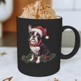 Cute Boston Terrier Dog Christmas Merry X-Mas Graphic Graphic Print Coffee Mug, novelty gifts, funny gifts