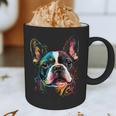 Cute Boston Terrier Puppy Dog Art Lover Unique Painting For Men Women Kids Graphic Print Coffee Mug, novelty gifts, funny gifts