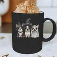 Cute Halloween Boston Terrier Dogs Witch Hat Ghost Dog For Men Women Kids Graphic Print Coffee Mug, novelty gifts, funny gifts
