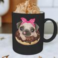 Cute Pug Shirt Donut Girls Dog Graphic Print Coffee Mug, novelty gifts, funny gifts