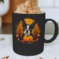 Pumpkin Boston Terrier Costume On Boston Terrier Halloween Graphic Print Coffee Mug, novelty gifts, funny gifts