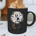 Spooky Halloween Moon Boston Terrier Boston Bull Bostie Graphic Print Coffee Mug, novelty gifts, funny gifts