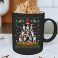 Ugly Sweater Christmas Tree Boston Terrier Dog Xmas Pajama Graphic Print Coffee Mug, novelty gifts, funny gifts