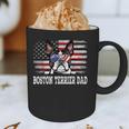 Vintage Boston Terrier Dad American Flag Father's Day Graphic Print Coffee Mug, novelty gifts, funny gifts