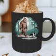 Whimsical Forest Adventures Sasquatch Bigfoot Walking Boston Terrier Dog Lovers Graphic Print Coffee Mug, novelty gifts, funny gifts