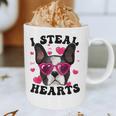 Boston Terrier Heart Glasses Girls Bostie Valentines Day Graphic Print Coffee Mug, novelty gifts, funny gifts