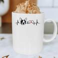 Boston Terrier Heartbeat Heart Line Graphic Print Coffee Mug, novelty gifts, funny gifts