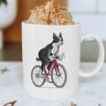 Boston Terrier Riding Bicycle Cute Bostie Biker Raglan Baseball Tee Graphic Print Coffee Mug, novelty gifts, funny gifts