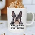 Boston Terrier Will Find And Lick You Bostie Mom Graphic Print Coffee Mug, novelty gifts, funny gifts