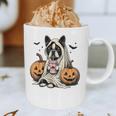Halloween Boston Terrier Ghost Graphic Print Coffee Mug, novelty gifts, funny gifts