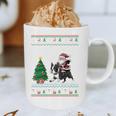 Ugly Christmas Tree Lights Xmas Santa Riding Boston Terrier Graphic Print Coffee Mug, novelty gifts, funny gifts