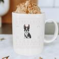 Ugly Xmas Sweater Style Boston Terrier Reindeer Christmas Graphic Print Coffee Mug, novelty gifts, funny gifts