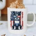 Vintage Boston Terrier Dog American US USA Flag Pets Dogs Graphic Print Coffee Mug, novelty gifts, funny gifts