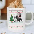Xmas Tree Lighting Santa Riding Boston Terrier Christmas Graphic Print Coffee Mug, novelty gifts, funny gifts