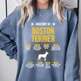 Anatomy Of Boston Terrier Dog Lover Comfort Colors Sweatshirt Blue Jean