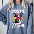 Boston Terrier Bostie Dog Breed Pet Bostie Mom Comfort Colors Sweatshirt Blue Jean