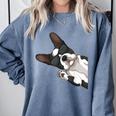 Boston Terrier Bostie Dog Kids Men Comfort Colors Sweatshirt Blue Jean