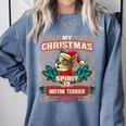 Boston Terrier My Christmas Spirit Dog Santa Claus X-Mas Comfort Colors Sweatshirt Blue Jean