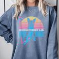 Boston Terrier Dad Retro Comfort Colors Sweatshirt Blue Jean