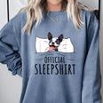 Boston Terrier Dog Lovers Sleepshirt Apparel Men Women Comfort Colors Sweatshirt Blue Jean