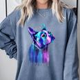 Boston Terrier Dog For a Boston Terrier Mom Comfort Colors Sweatshirt Blue Jean