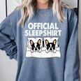 Boston Terrier Dog Official Sleep Pajamas Nightgown Comfort Colors Sweatshirt Blue Jean