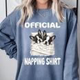 Boston Terrier Dog Official Sleepshirt Pajamas Nightgown For Men Women Kids Comfort Colors Sweatshirt Blue Jean