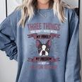 Boston Terrier Don't Mess With American Gentleman Dog Lover Comfort Colors Sweatshirt Blue Jean