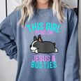 Boston Terrier This Girl Runs On Jesus And Boston Terriers Comfort Colors Sweatshirt Blue Jean