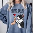 Boston Terrier Grandma Mother's Day Dog Mom Comfort Colors Sweatshirt Blue Jean