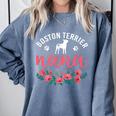Boston Terrier Grandma Nana Dog Lover Christmas Comfort Colors Sweatshirt Blue Jean