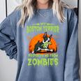 Boston Terrier Halloween Zombie American Gentleman Dog Lover Comfort Colors Sweatshirt Blue Jean
