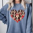 Boston Terrier Heart Valentine Boston Terrier Comfort Colors Sweatshirt Blue Jean