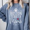 Boston Terrier Mama Boston Terrier Lover Shirt Comfort Colors Sweatshirt Blue Jean