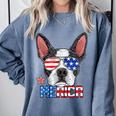 Boston Terrier Merica 4th Of July T Shirt Men Boys Dog Puppy Comfort Colors Sweatshirt Blue Jean